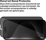 Privacy Screenprotector geschikt voor iPhone 15 Pro Max - Glas Screen Protector FullGuard