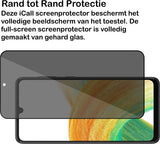 Privacy Screenprotector geschikt voor Samsung Galaxy A33 - Volledig Dekkende Gehard Glas Tempered Glass Screen Protector