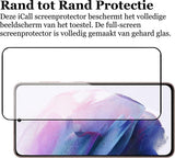 Screenprotector geschikt voor Samsung Galaxy S21 FE - Gehard Glas Beschermglas Tempered Glass Volledig Dekkende Screen Protector