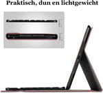 Samsung Tab A9 Hoes met Toetsenbord - KeyGuard Book Case Cover Leer Zwart