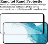 Screenprotector geschikt voor Samsung Galaxy S22 - Gehard Glas Beschermglas Tempered Glass Volledig Dekkende Screen Protector