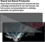 Privacy Screenprotector geschikt voor Samsung Galaxy S22 Ultra - Volledig Dekkende Gehard Glas Tempered Glass Screen Protector