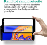 Screenprotector geschikt voor Samsung Galaxy J6+ Plus | Full Screen Cover Volledig Beeld | Tempered Glass - van iCall