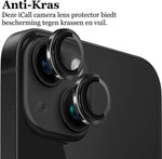 Camera Lens Screen Protector geschikt voor iPhone 15 - Gehard Glas Screenprotector GlassGuard Zwart