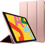 iPad 2019 / 2020 / 2021 Hoes Smart Cover - 10.2 inch - Trifold Book Case Leer Tablet Hoesje Roségoud