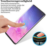 Screenprotector geschikt voor Samsung Galaxy S10 | Glas PET Folie Screen Protector Zwart iCall | Full-Screen