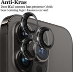 Camera Lens Screen Protector geschikt voor IPhone 15 Pro Max - Gehard Glas Screenprotector GlassGuard Zwart