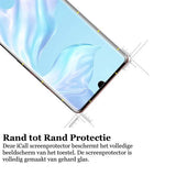 Screenprotector geschikt voor Huawei P30 - Tempered Glass Gehard Glas - Full Screen Cover Volledig Beeld
