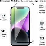 Screenprotector geschikt voor iPhone 14 - Gehard Glas Beschermglas Tempered Glass Volledig Dekkende Screen Protector