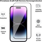 Screenprotector geschikt voor iPhone 14 Pro Max - Gehard Glas Beschermglas Tempered Glass Volledig Dekkende Screen Protector