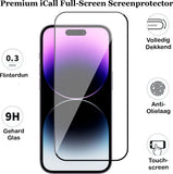 Screenprotector geschikt voor iPhone 14 Pro Max - Gehard Glas Beschermglas Tempered Glass Volledig Dekkende Screen Protector