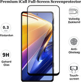 Screenprotector geschikt voor Xiaomi Poco F4 - Gehard Glas Beschermglas Tempered Glass Volledig Dekkende Screen Protector