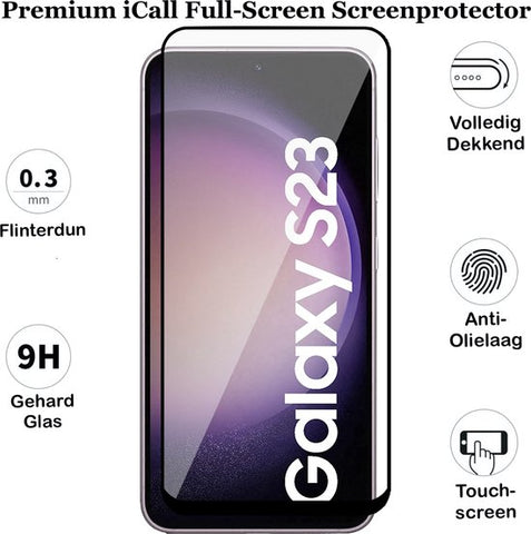 Screenprotector geschikt voor Samsung Galaxy S23 - Gehard Glas Screen Protector FullGuard