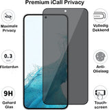 Privacy Screenprotector geschikt voor Samsung Galaxy S22 - Volledig Dekkende Gehard Glas Tempered Glass Screen Protector