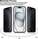 Privacy Screenprotector geschikt voor iPhone 15 Plus - Glas Screen Protector FullGuard