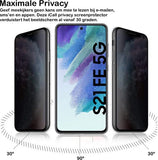 Privacy Screenprotector geschikt voor Samsung Galaxy S21 FE - Volledig Dekkende Gehard Glas Tempered Glass Screen Protector