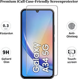 Screenprotector geschikt voor Samsung Galaxy A34 - Gehard Glas Beschermglas Tempered Glass Screen Protector