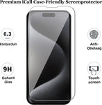 Screenprotector geschikt voor iPhone 15 Pro Max - Gehard Glas Screen Protector GlassGuard