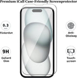 Screenprotector geschikt voor iPhone 15 Plus - Gehard Glas Screen Protector GlassGuard