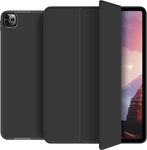 iPad Pro 2021 Hoes Smart Cover - 12.9 inch - Trifold Book Case Leer Tablet Hoesje Zwart