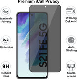 Privacy Screenprotector geschikt voor Samsung Galaxy S21 FE - Volledig Dekkende Gehard Glas Tempered Glass Screen Protector