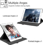 Apple iPad Mini 1 / 2 / 3 - Leer Zwart Draaibare 360 Graden Cover Hoes - Book Case met Multi-Stand Rotatie