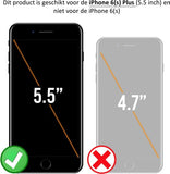 Screenprotector geschikt voor Apple iPhone 6/6s Plus - Glas PET Folie Screenprotector Transparant 0.2mm 9H (Full Screen Protector)