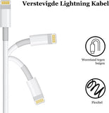 Kabel Oplader geschikt voor iPhone Lightning USB-C Kabel - iCall Oplaadkabel MFI Gecertificeerd door en geschikt voor Apple iPhone en iPad
