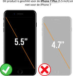 Screenprotector geschikt voor Apple iPhone 7 - Full Screen Rand tot Rand Tempered Glass Screenprotector Transparant met Zwart Carbon Bezel 3D 9H - Arch / Arched