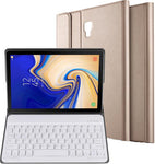 Samsung Galaxy Tab A 10.5 Hoes met Toetsenbord - 10.5 inch - Samsung Galaxy Tab A 10.5 Hoes Book Case Cover Hoesje met Toetsenbord Goud