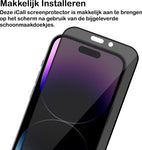 Privacy Screenprotector geschikt voor iPhone 14 Pro Max - Volledig Dekkende Gehard Glas Tempered Glass