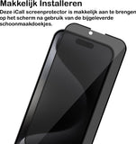 Privacy Screenprotector geschikt voor iPhone 15 Pro Max - Glas Screen Protector FullGuard