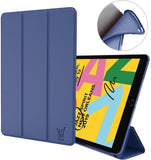 iPad 2019 / 2020 / 2021 Hoes Smart Cover - 10.2 inch - Trifold Book Case Leer Tablet Hoesje Blauw