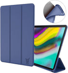 Samsung Galaxy Tab S5e Hoes Smart Cover - Trifold Book Case Leer Tablet Hoesje Blauw
