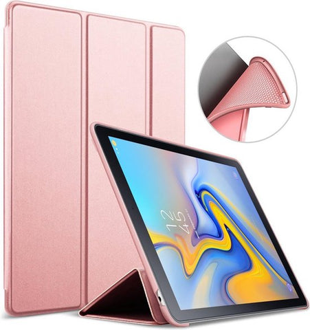 Samsung Galaxy Tab A 2018 Hoes Smart Cover - 10.5 inch - Trifold Book Case Leer Tablet Hoesje Roségoud