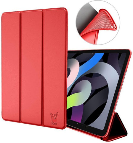 iPad Air 2020 Hoes - iPad Air 2022 Hoes - 10.9 inch - Trifold Smart Book Case Cover Leer Tablet Hoesje Rood