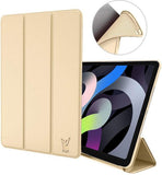 iPad Air 2020 Hoes - iPad Air 2022 Hoes - 10.9 inch - Trifold Smart Book Case Cover Leer Tablet Hoesje Goud
