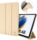 Samsung Galaxy Tab A8 Hoes - 2021 / 2022 - Trifold Smart Cover Book Case Leer Tablet Hoesje Goud