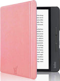Hoes geschikt voor Kobo Libra H2O - Book Case Premium Sleep Cover Leer Hoesje met Auto/Wake Functie - Roze
