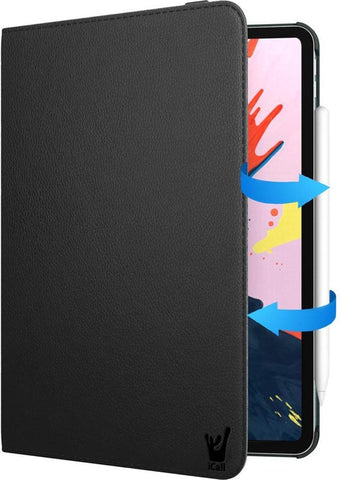 iPad Pro 11 (2018) Hoes - 360 Graden Draaibaar Book Case Cover Leer - Hoesje van iCall - Zwart