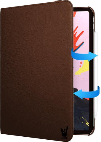 iPad Pro 11 (2018) Hoes - 360 Graden Draaibaar Book Case Cover Leer - Hoesje van iCall - Bruin
