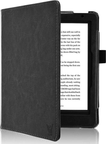 Hoes geschikt voor Kobo Aura H2O Edition 2 - Book Case Premium Sleep Cover Leer Hoesje met Auto/Wake Functie - Zwart