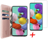 Galaxy A71 Book Case + Glaasje - Rose | iCall