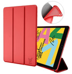 iPad 10.2 (2019) Rood - Smart Book Case Siliconen Hoesje | iCall
