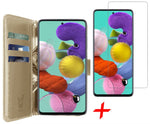 Galaxy A51 Book Case + Glaasje - Goud | iCall