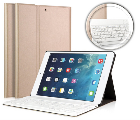 iPad Air 2 hoesje - Bluetooth Keyboard Hoesje Cover Goud