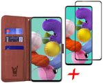 Galaxy A51 Book Case + Screenprotector - Bruin | iCall
