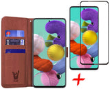 Galaxy A71 Book Case + Screenprotector - Bruin | iCall